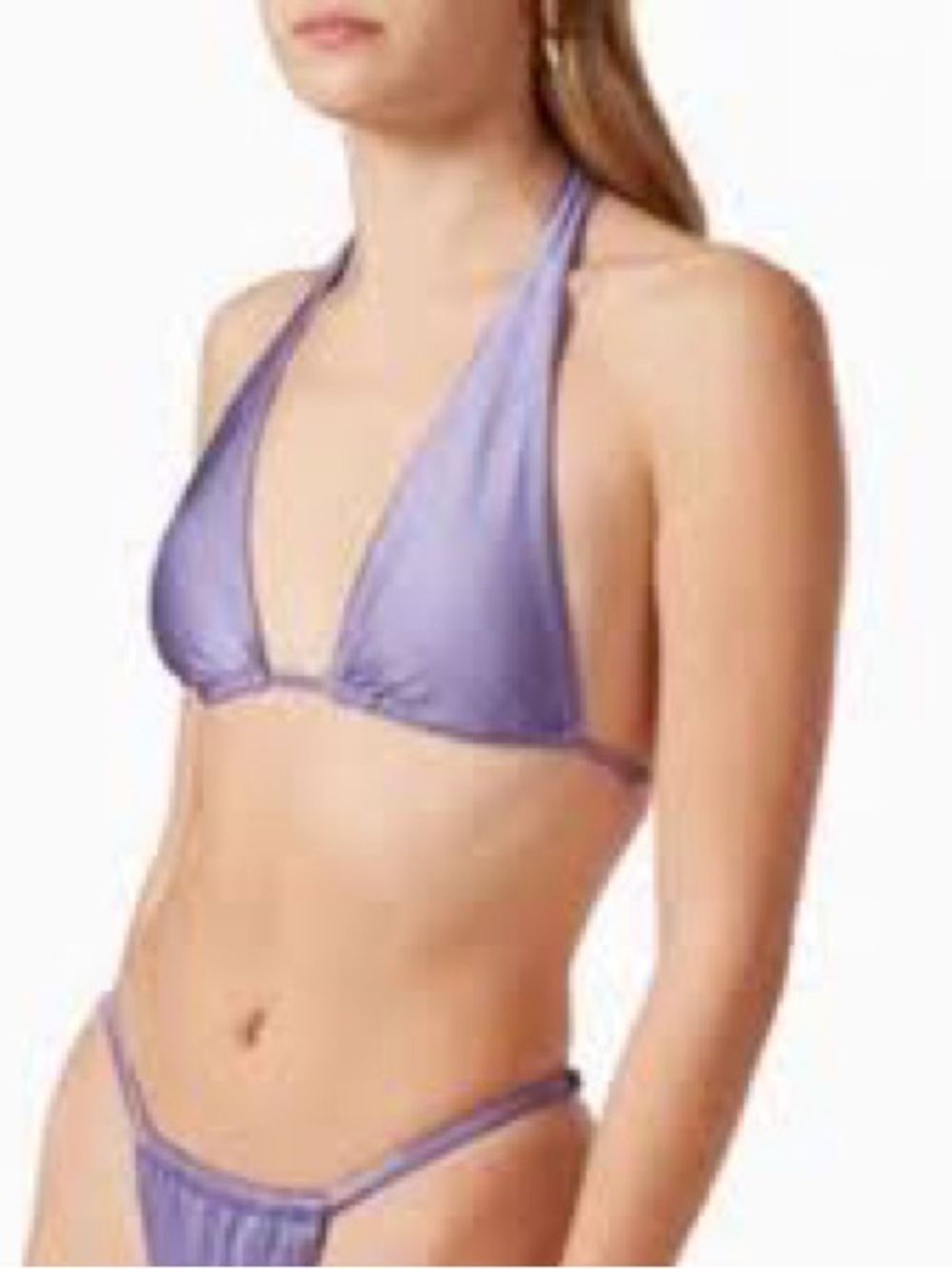 Good American Purple Halter Bikini Set